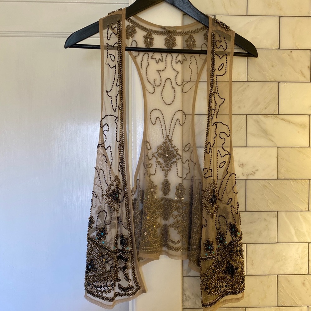 Sheer Beaded Vest